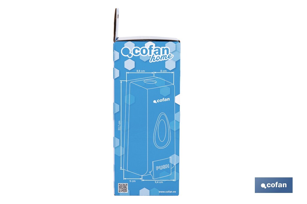 Dosificador de jabón líquido | Capacidad: 600 ml | Material: ABS resistente | Apto para uso comercial | Disponible en dos colores - Cofan
