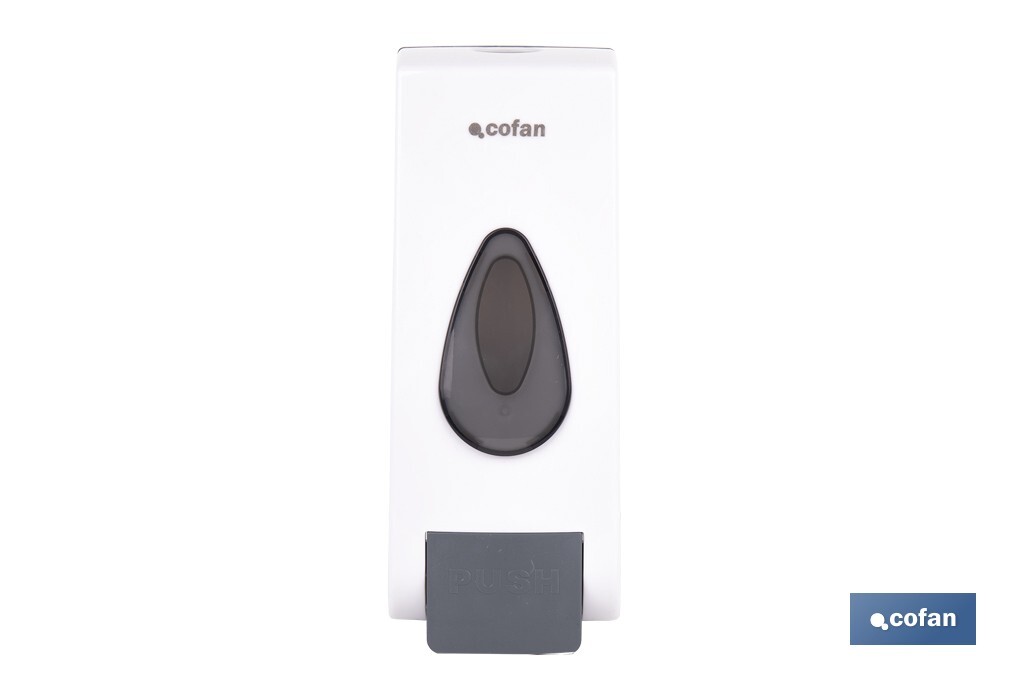 Dosificador de jabón líquido | Capacidad: 600 ml | Material: ABS resistente | Apto para uso comercial | Disponible en dos colores - Cofan