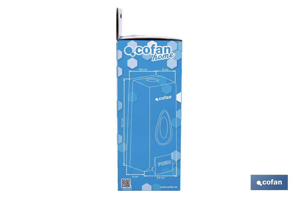Dosificador de jabón líquido | Capacidad: 600 ml | Material: ABS resistente | Apto para uso comercial | Disponible en dos colores - Cofan
