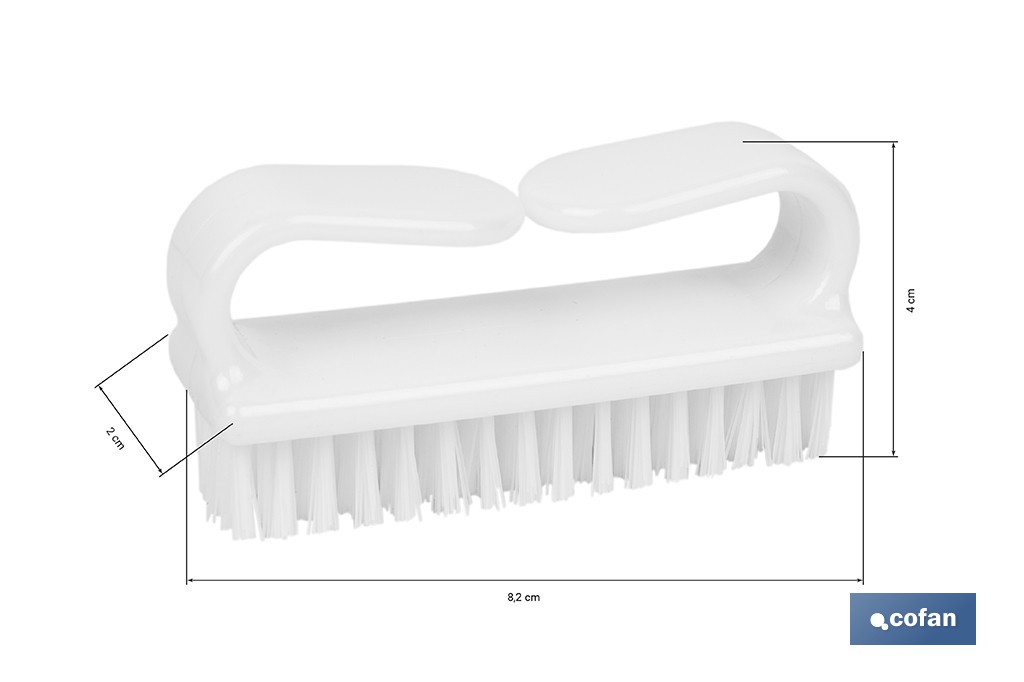 Nail Brush with handle | PVC bristles | Gentle and effective cleaning | Length: 8.2cm - Cofan