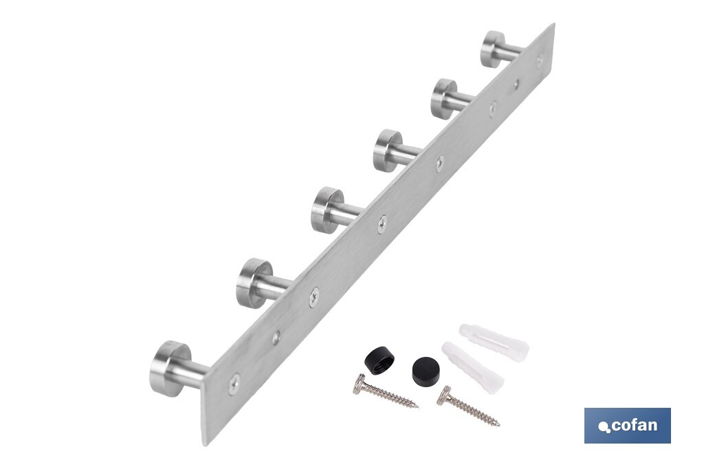 Perchero de pared | Material: acero inoxidable 304 | Acabado: satinado | Disponible con diferentes colgadores - Cofan