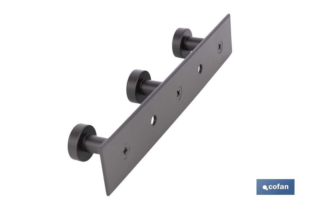 Perchero de pared negro | Material: acero inoxidable | Resistente y elegante | Disponible con diferentes colgadores - Cofan