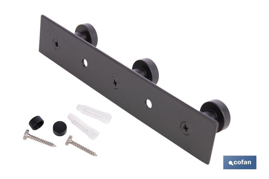 Perchero de pared negro | Material: acero inoxidable | Resistente y elegante | Disponible con diferentes colgadores - Cofan