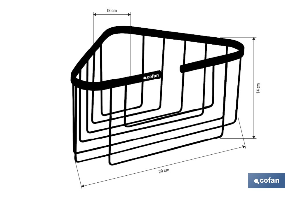  Panier de Salle de Bain | D'Angle | Fabriqué en Acier Inoxydable 304 - Cofan
