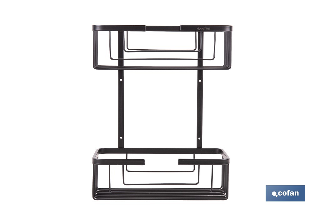 Cesta de ducha doble para baño | Organizador daño con fijación a pared | Disponible en 2 acabados - Cofan