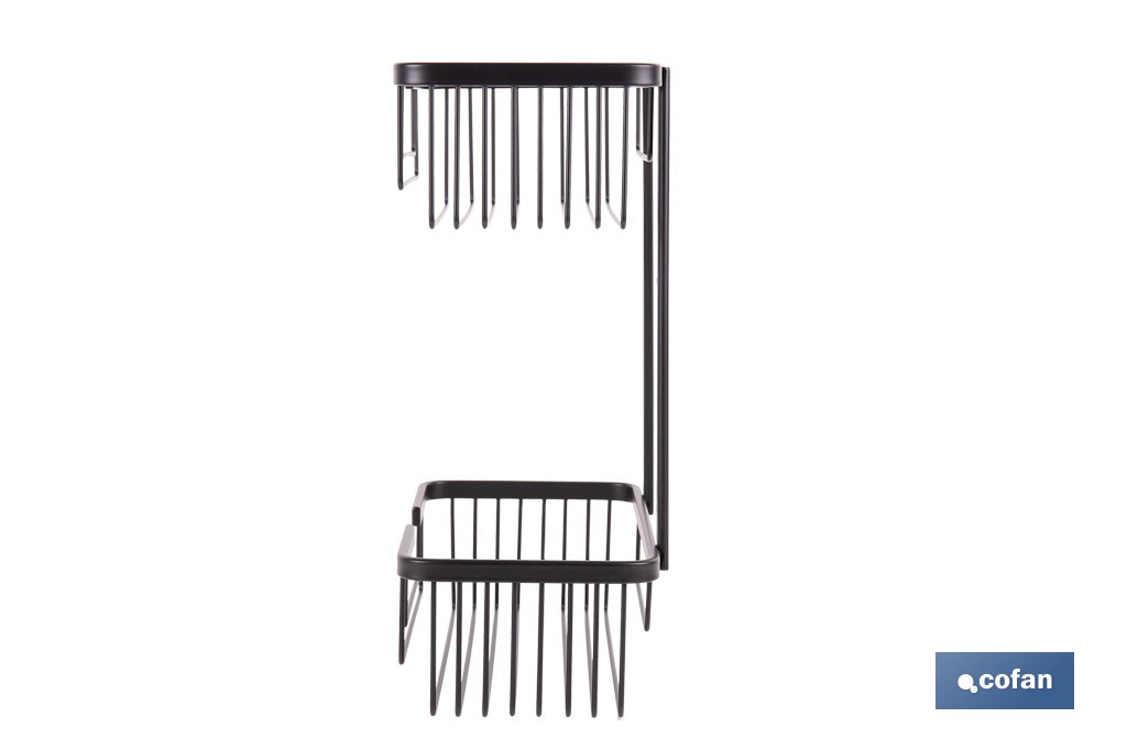 Cesta de ducha doble para baño | Organizador daño con fijación a pared | Disponible en 2 acabados - Cofan