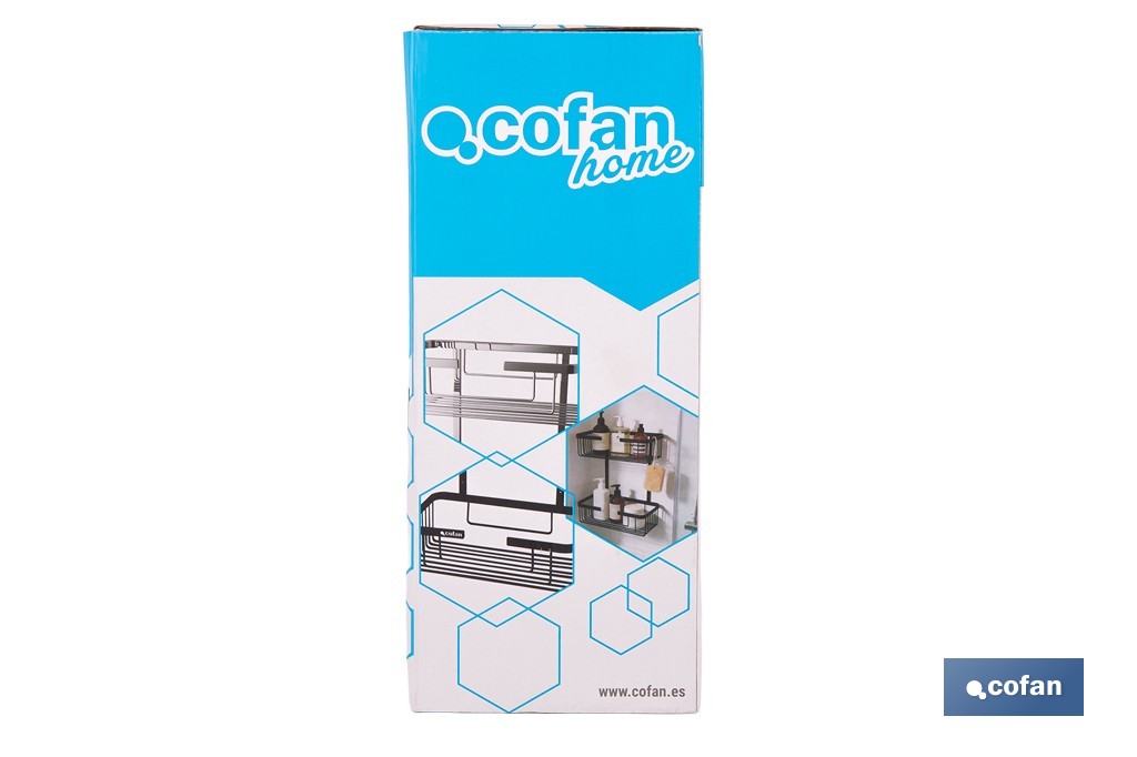 Cesta de ducha doble para baño | Organizador daño con fijación a pared | Disponible en 2 acabados - Cofan