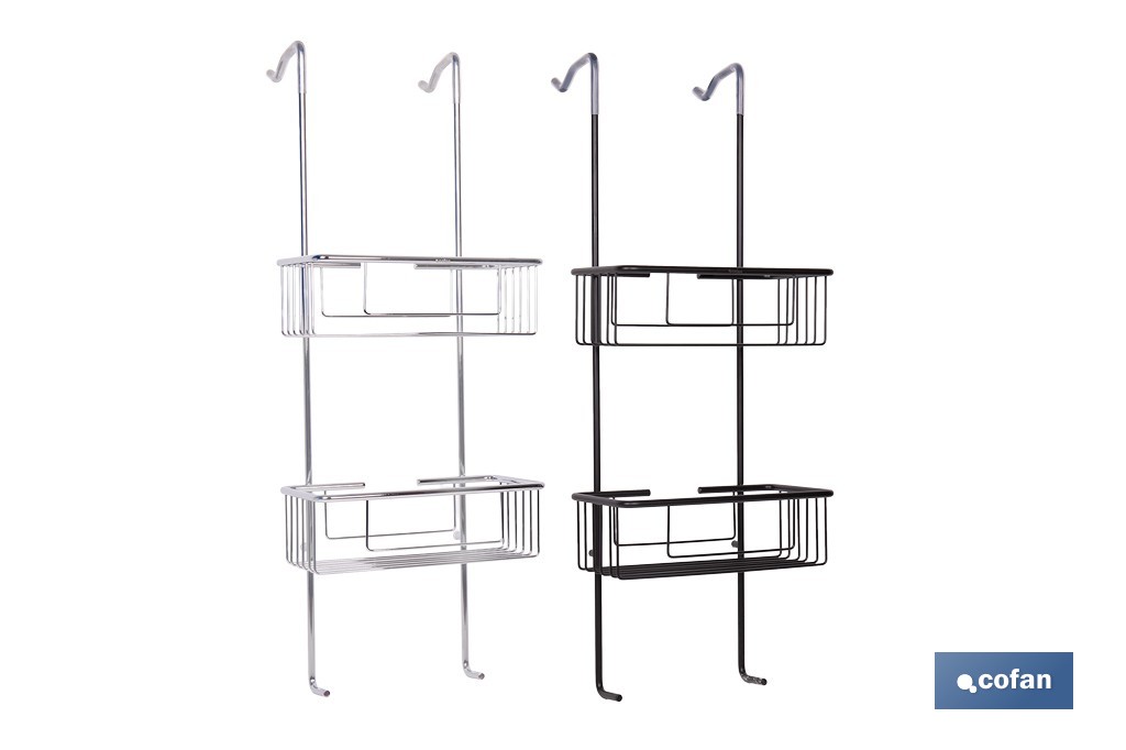 Cesta de ducha doble colgante de acero inoxidable 304 con 2 niveles | Disponible en dos acabados - Cofan