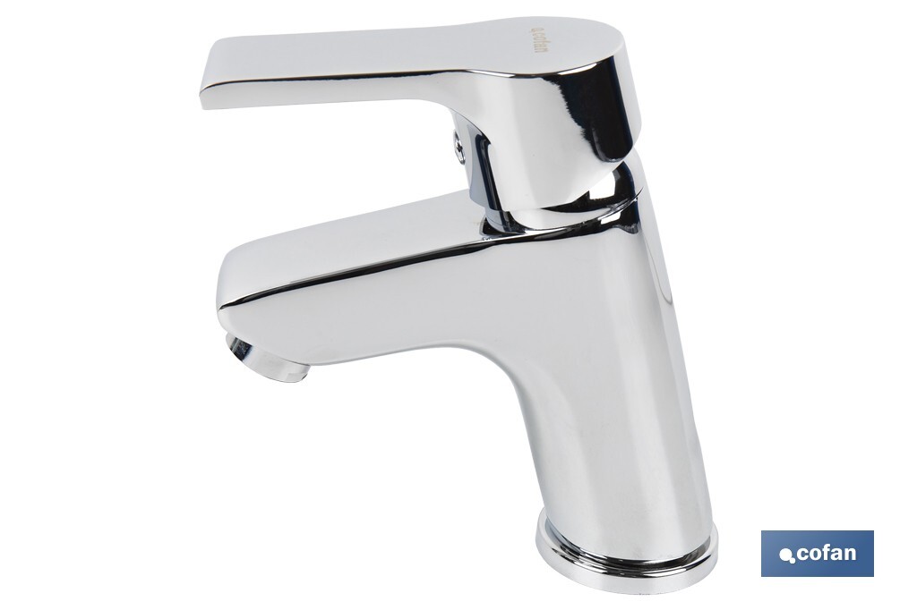 Grifo para Lavabo Monomando | Modelo Ross | Fabricado en Latón | Medidas 13 x 11 x 4.5 cm - Cofan