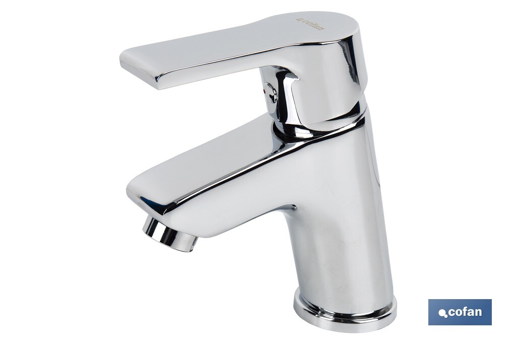 Grifo para Lavabo Monomando | Modelo Ross | Fabricado en Latón | Medidas 13 x 11 x 4.5 cm - Cofan