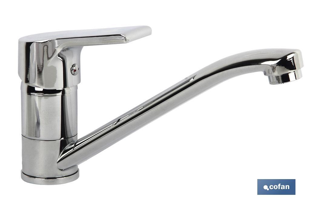 Single-handle sink tap | Low spout | Ross Model | Brass | Size: 12 x 25 x 4cm - Cofan