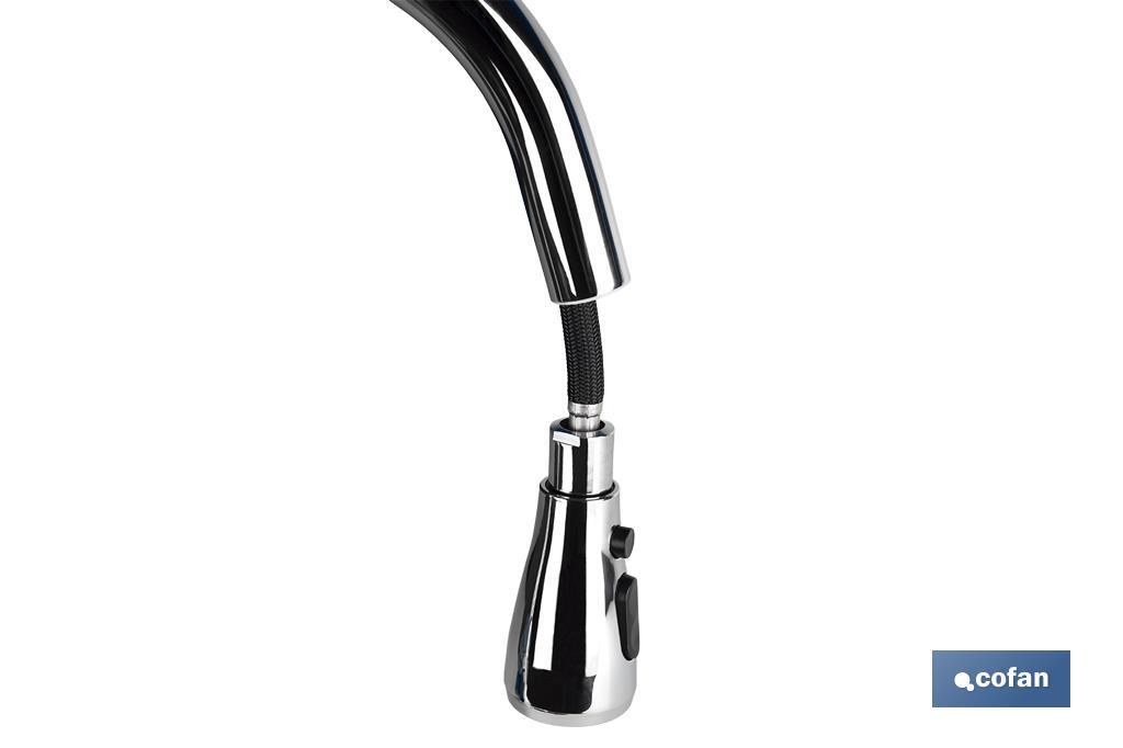 Kitchen Mixer Tap | Single-handle with Shower Spray | Brass with Zinc Alloy Handle - Cofan