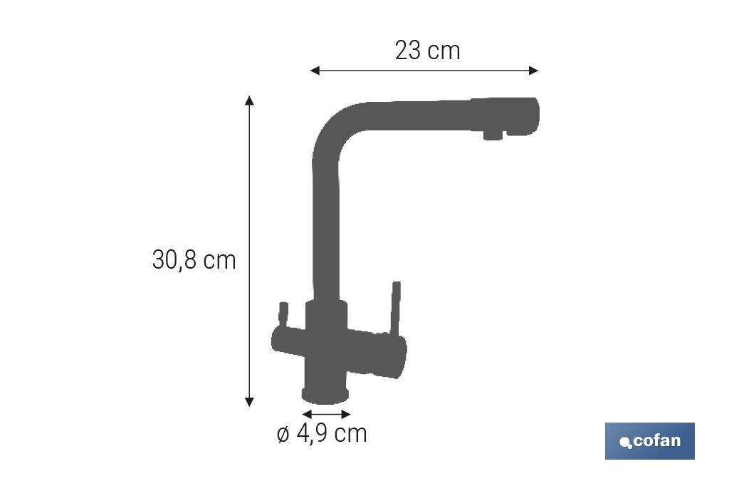 Grifo de Cocina Monomando | 3 Vías Adaptables para Osmosis | Fabricado en Latón con Acabado Cromado - Cofan