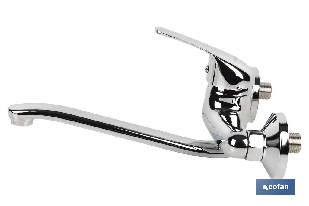 Kitchen and Laundry Mixer Tap | Single-Handle Tap | Utah Model | Brass with Chrome Finish - Cofan