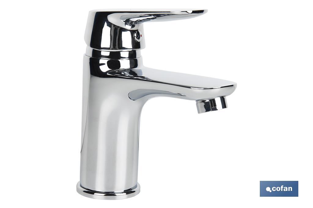 Basin Mixer Tap | Single-Handle Tap | Size: 40mm | Rift Model | Brass with Chrome-Plated Finish and Zinc Alloy Handle - Cofan