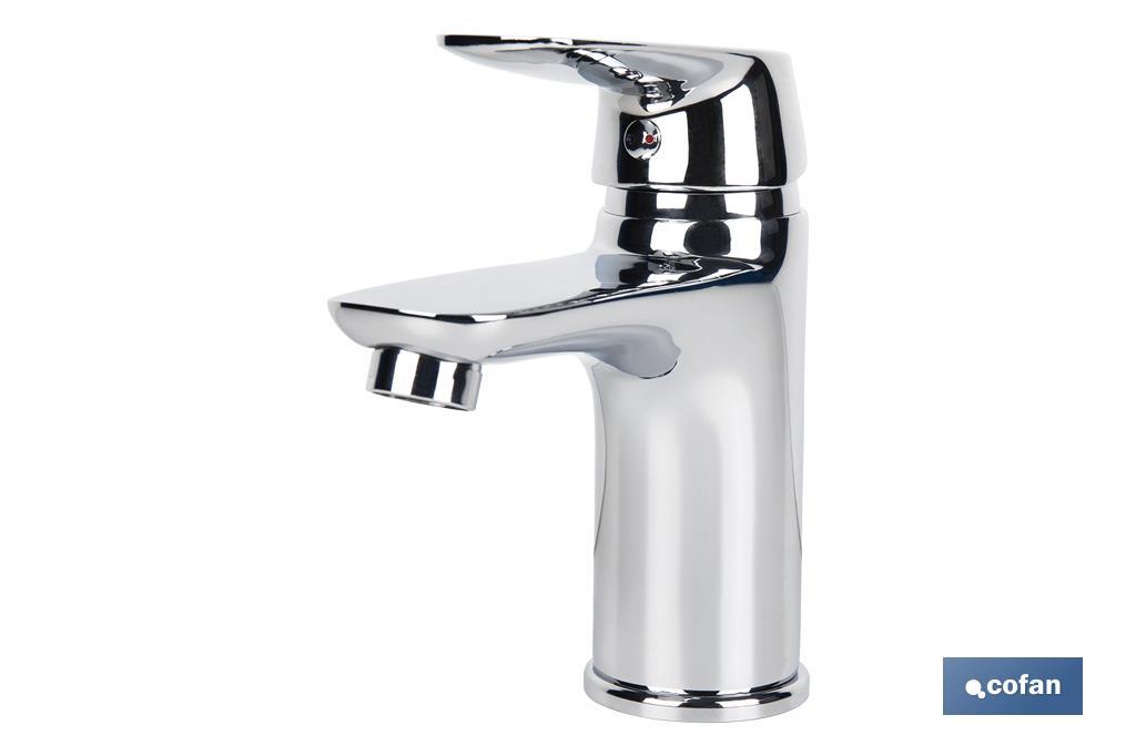 Basin Mixer Tap | Single-Handle Tap | Size: 40mm | Rift Model | Brass with Chrome-Plated Finish and Zinc Alloy Handle - Cofan