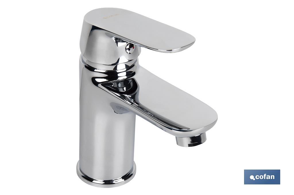 Basin Mixer Tap | Single-Handle Tap | Size: 40mm | Rift Model | Brass with Chrome-Plated Finish and Zinc Alloy Handle - Cofan