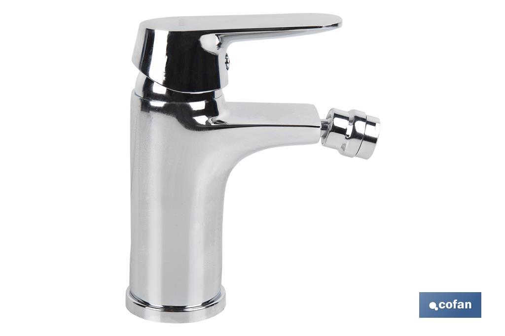 Bidet Mixer Tap | Single-Handle Tap | Size: 40mm | Rift Model | Brass with Chrome-Plated Finish and Zinc Alloy Handle - Cofan