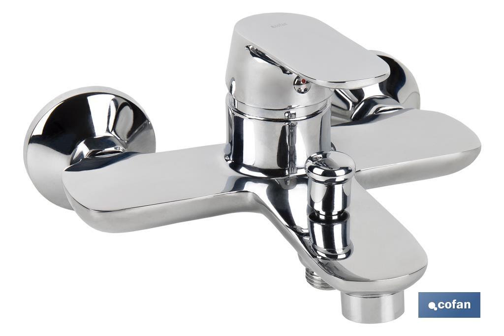 Single-Handle Bath Mixer Tap | Size: 40mm | Rift Model | Brass with Chrome-Plated Finish - Cofan