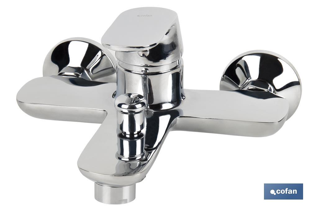 Miscelatore per vasca da bagno | Monocomando | Dimensioni: 40 mm | Modello Rift | Realizzato in ottone con rifiniture cromate - Cofan