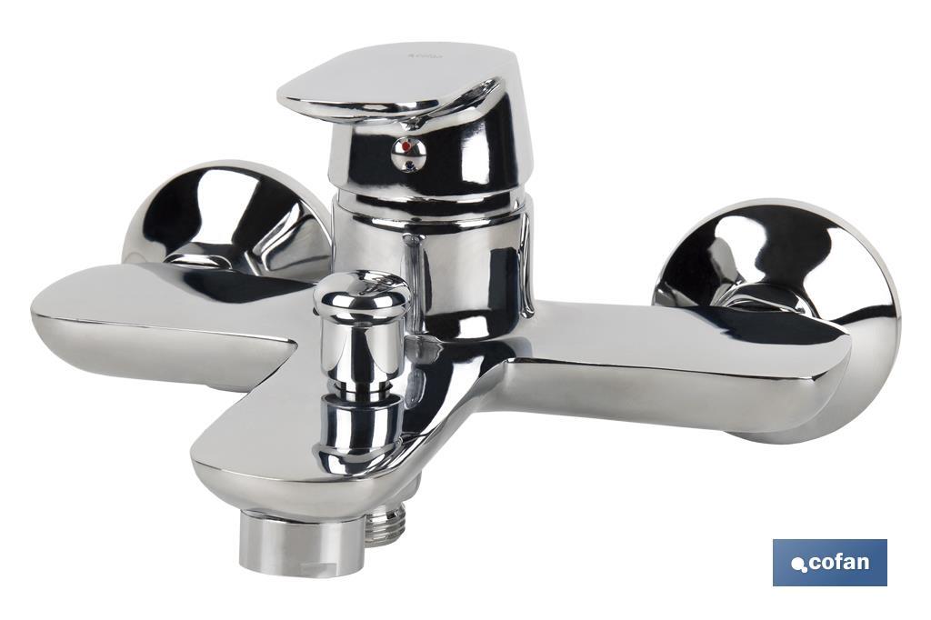 Single-Handle Bath Mixer Tap | Size: 40mm | Rift Model | Brass with Chrome-Plated Finish - Cofan