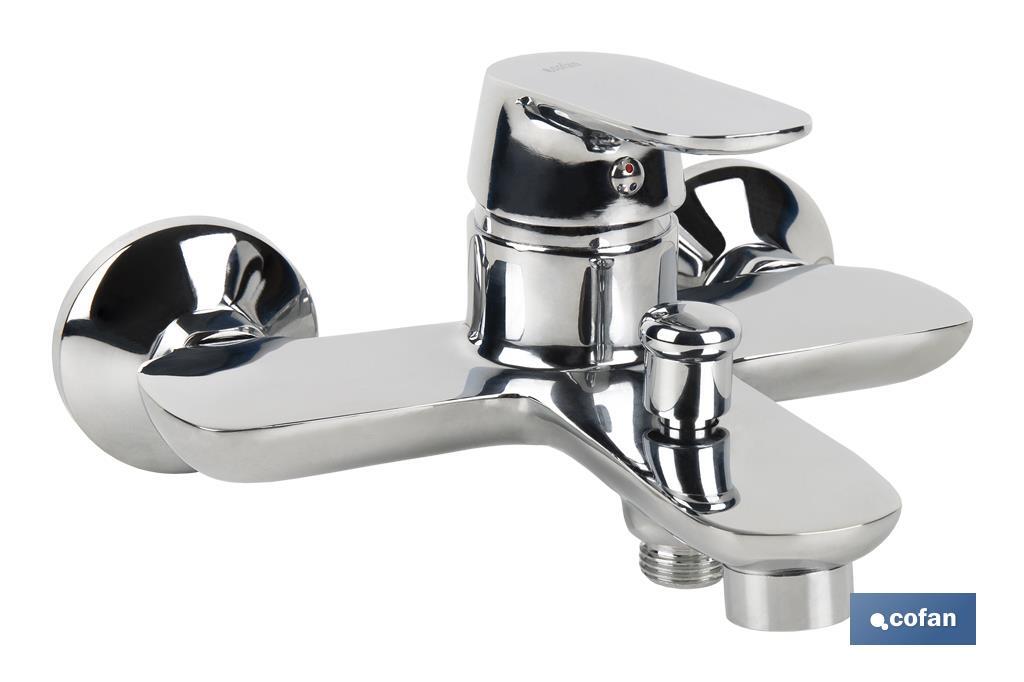Single-Handle Bath Mixer Tap | Size: 40mm | Rift Model | Brass with Chrome-Plated Finish - Cofan