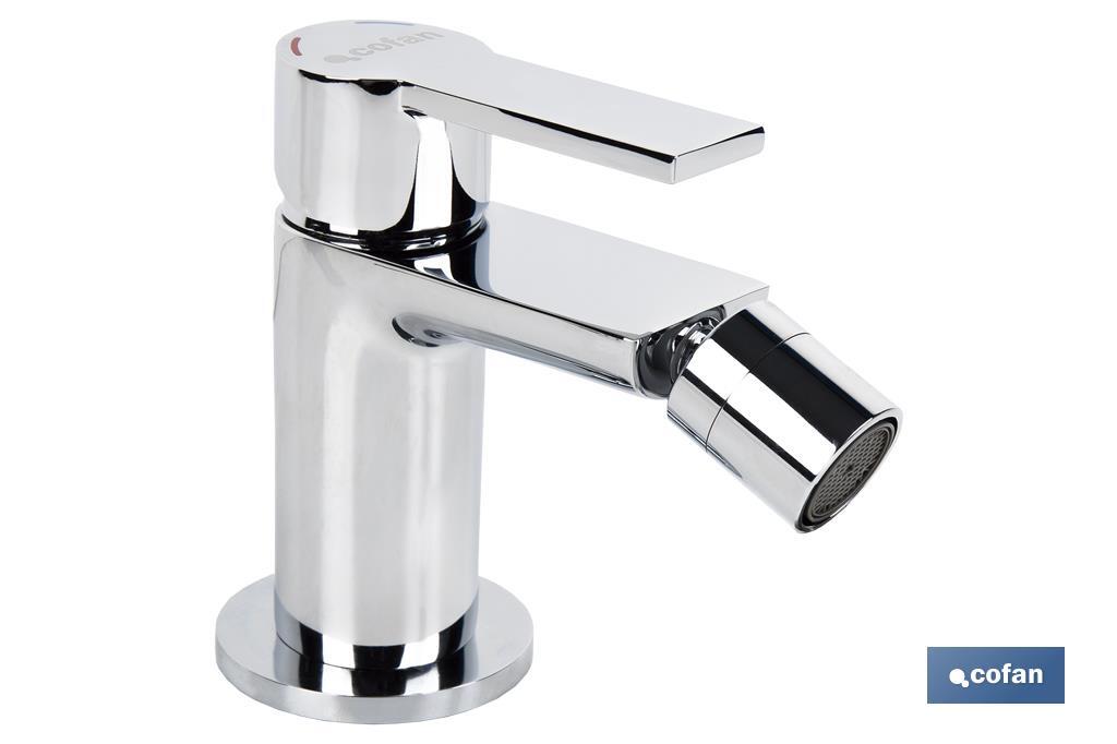 Single-Handle Bidet Mixer Tap | Size: 25mm | Matheson Model | Brass with Chrome-Plated Finish - Cofan