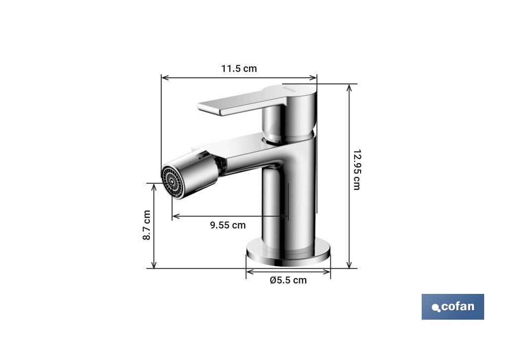 Robinet pour Bidet Mitigeur | Dimension 25 mm | Modèle Matheson | Fabriqué en Laiton avec une Finition en Chromé - Cofan