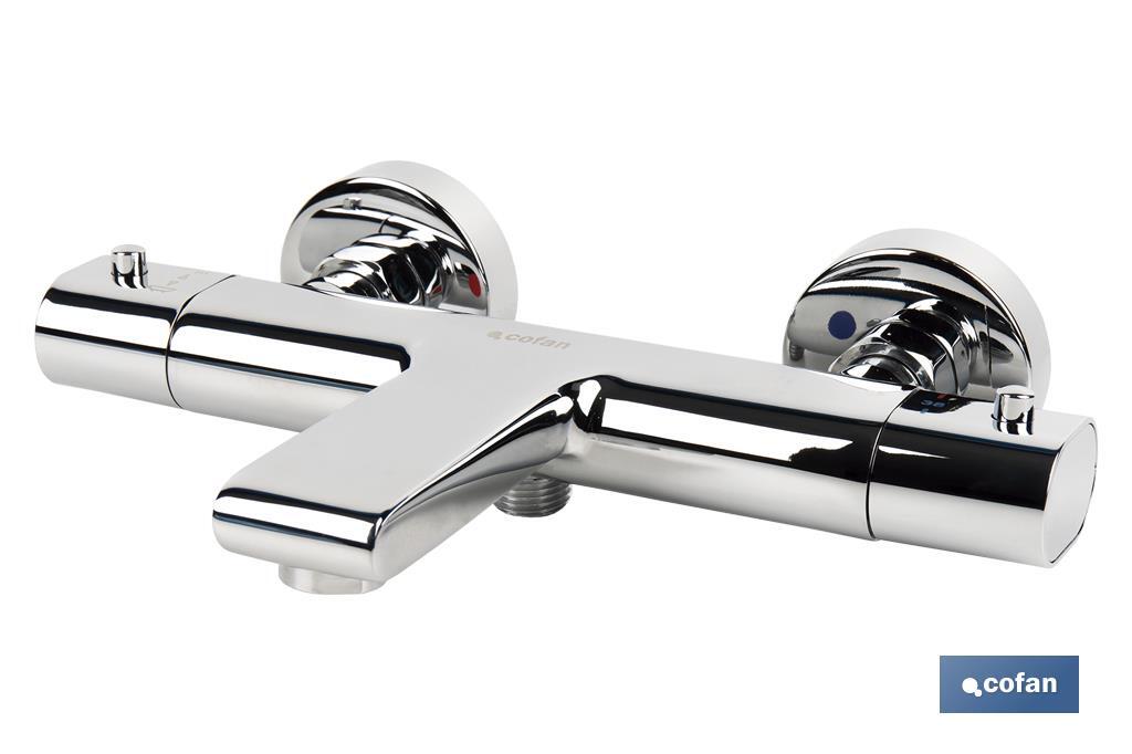 Bath Mixer Tap | Thermostatic Tap | Matheson Model | Brass with Chrome-Plated Finish and ABS Handle - Cofan