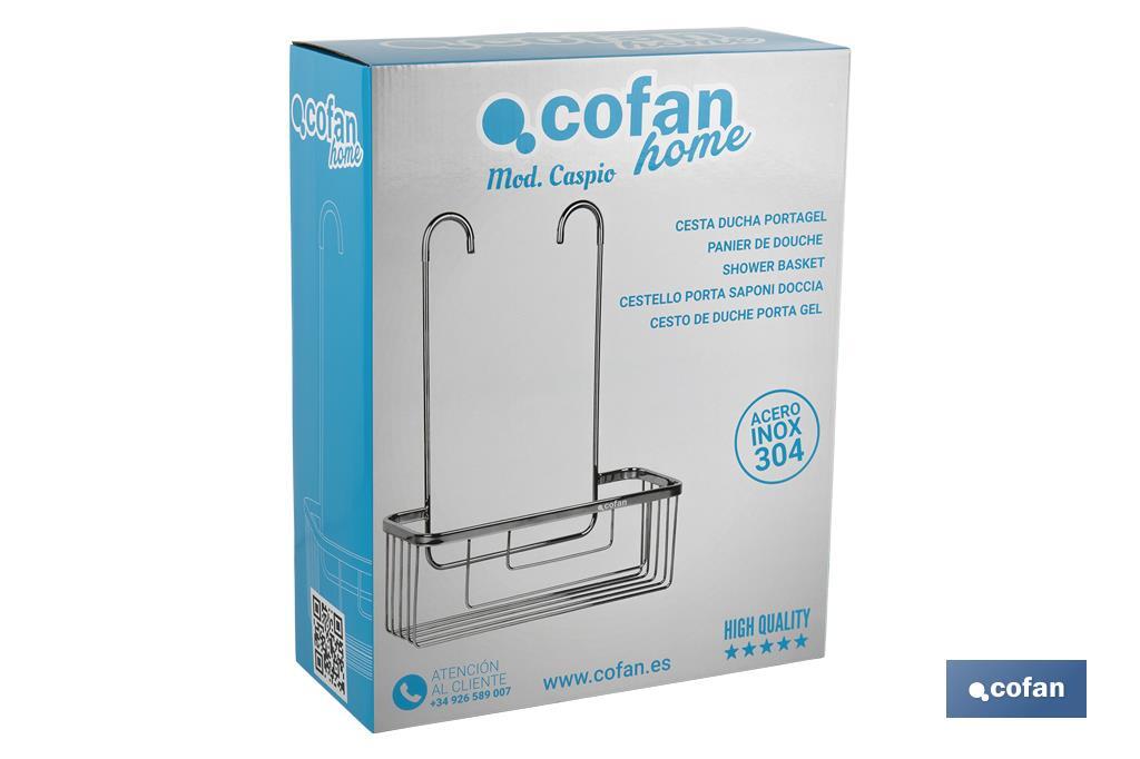 Cesta de Ducha Portagel | Fabricado en Acero Inoxidable 304 - Cofan