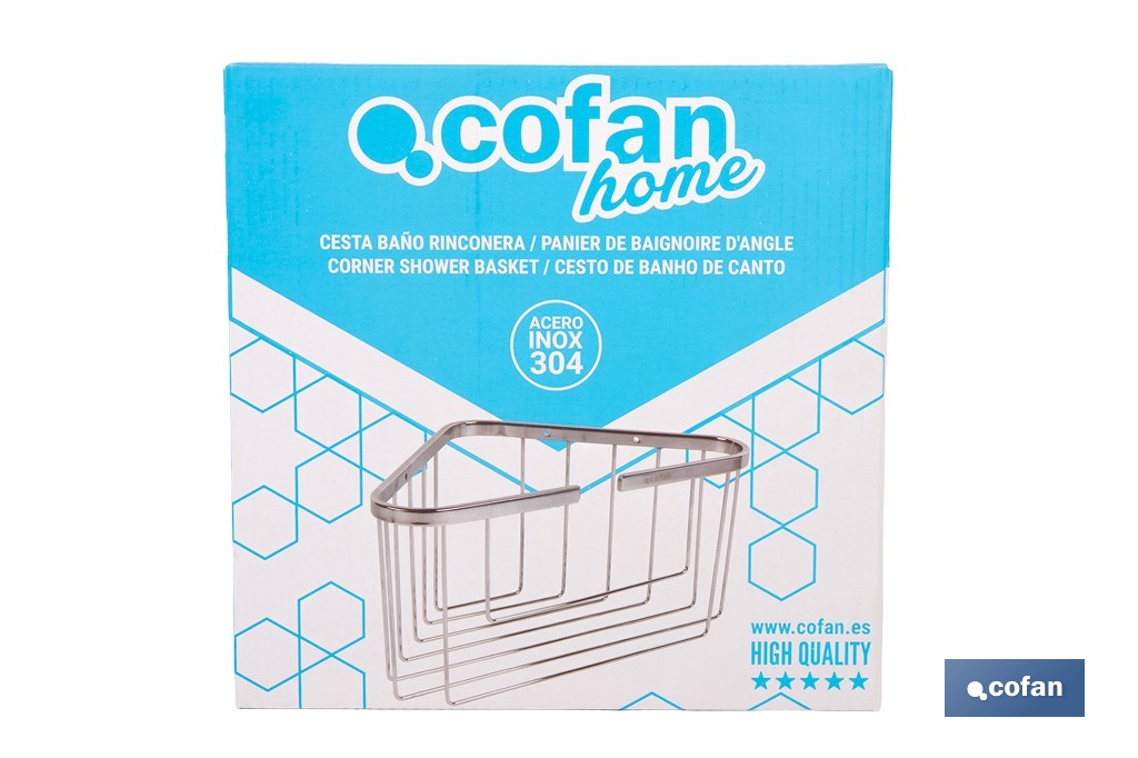  Panier de Salle de Bain | D'Angle | Fabriqué en Acier Inoxydable 304 - Cofan