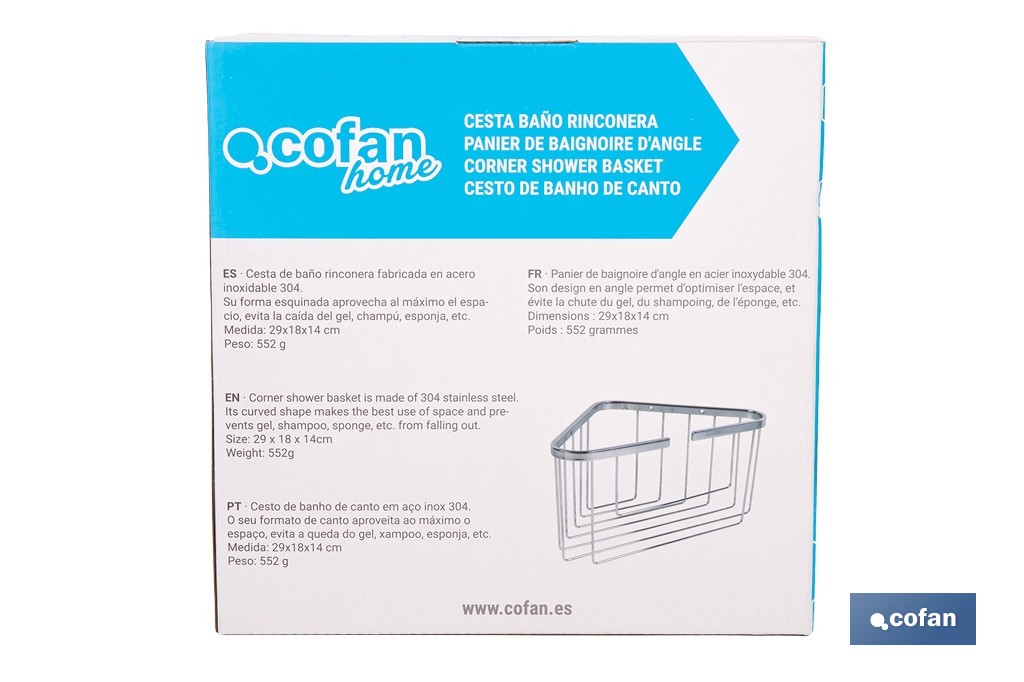  Panier de Salle de Bain | D'Angle | Fabriqué en Acier Inoxydable 304 - Cofan