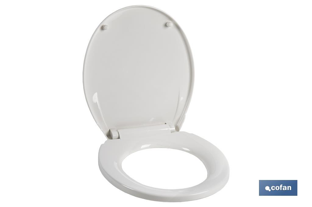 Universal Toilet Seat | Size: 40.4 x 35.6cm | Caddo Model | Antibacterial White Polypropylene - Cofan