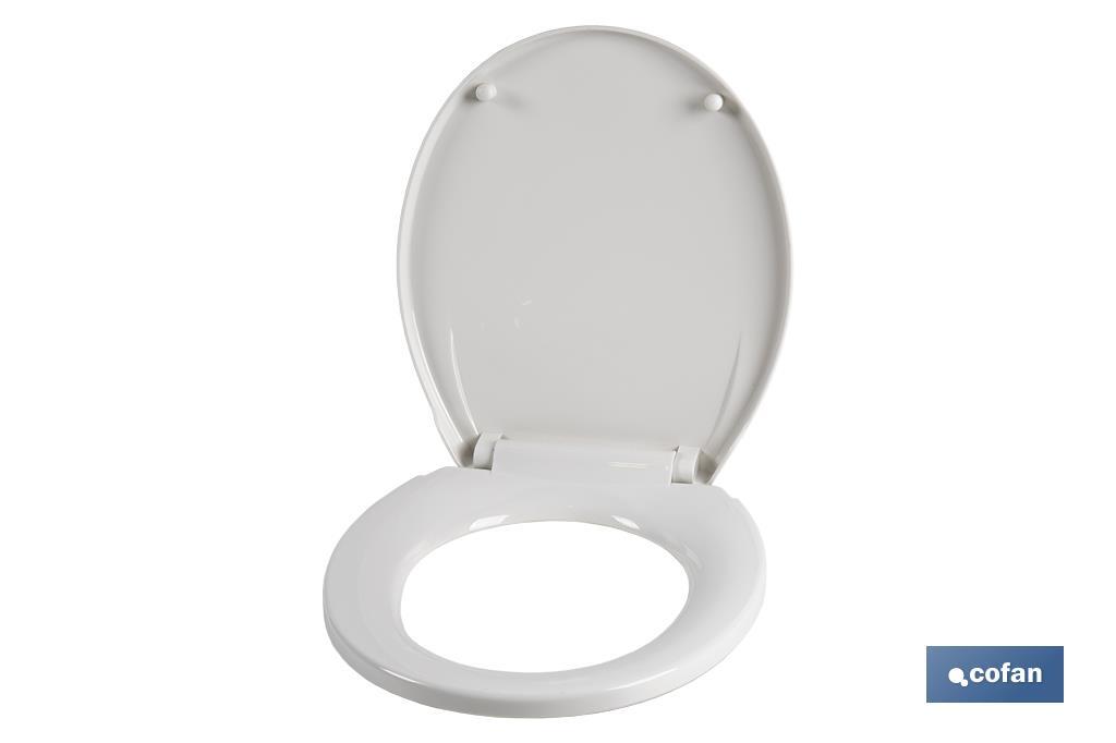 Tapa WC | Medidas 40.4 x 35.6 cm | Fabricada en Polipropileno Blanco - Cofan