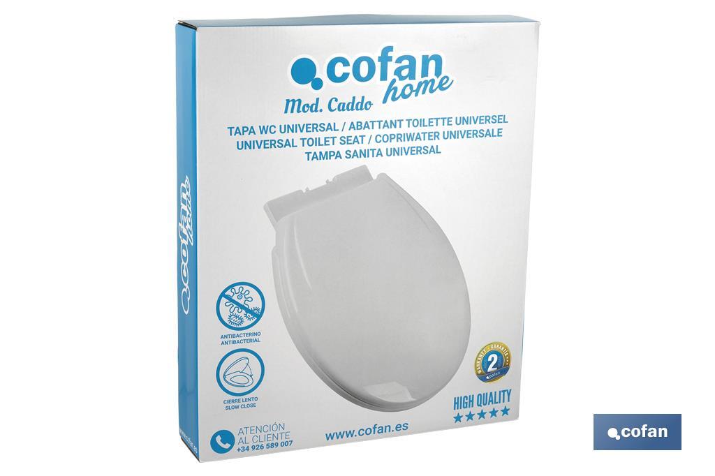 Tapa WC | Medidas 40.4 x 35.6 cm | Fabricada en Polipropileno Blanco - Cofan