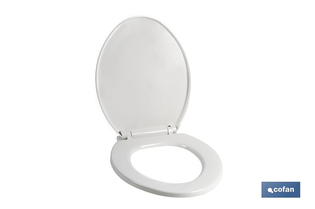 Toilet Seat | Size: 41.9 x 34.7cm | Atlin Model | White Polypropylene - Cofan