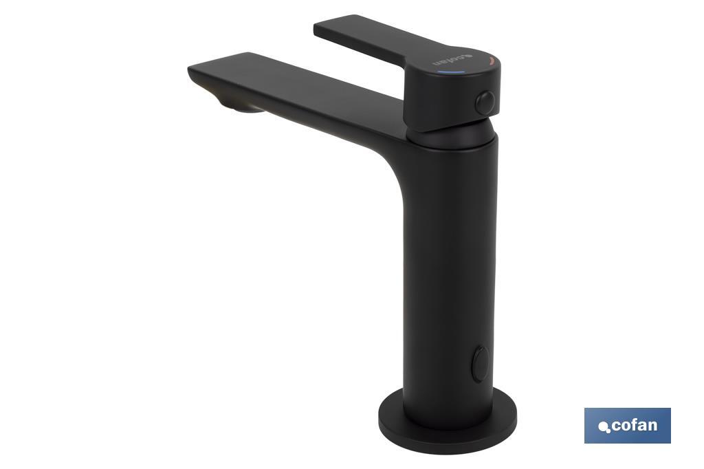 Single-handle mixer basin tap | Black bathroom fittings | Cartridge of 25mm - Cofan