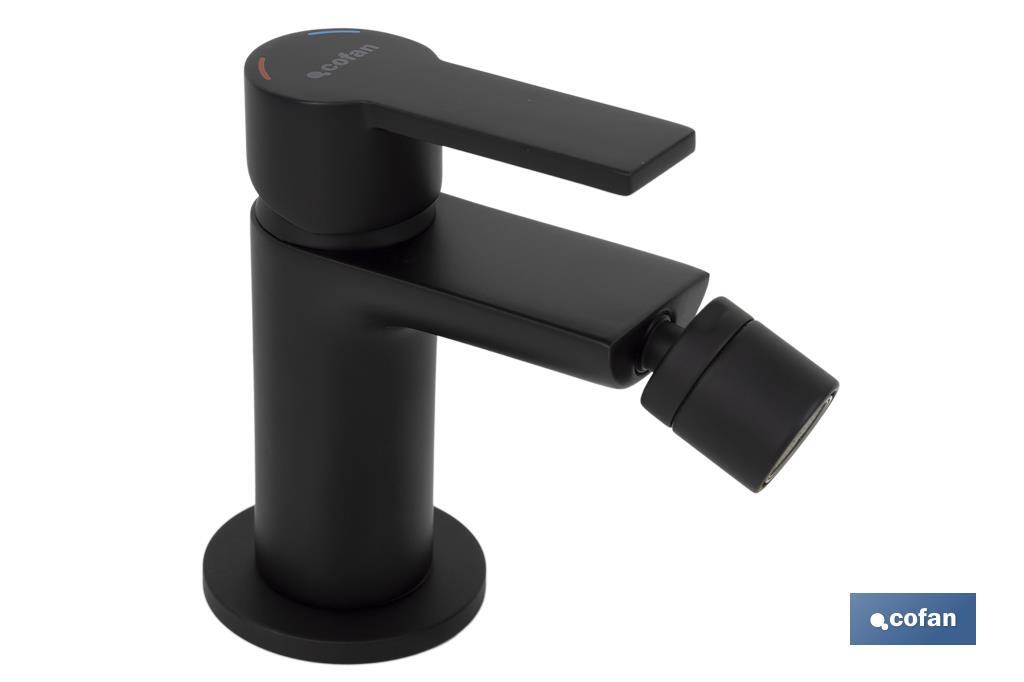 Single-handle mixer tap for bidet | Black bathroom fittings | Cartridge of 25mm - Cofan