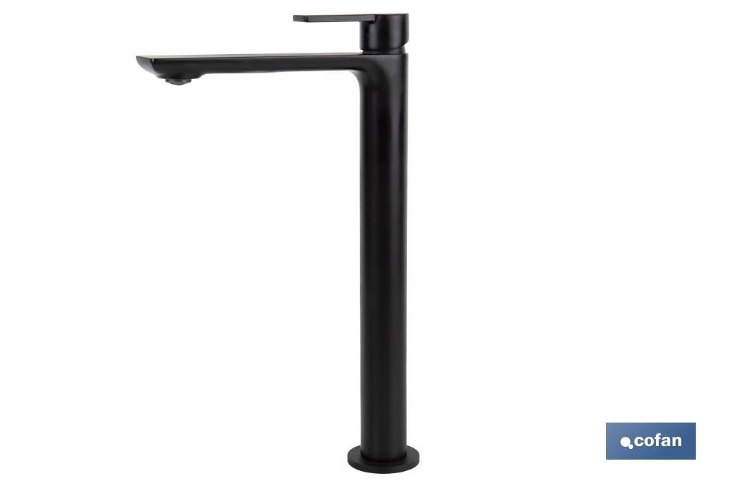 Single-handle tall mixer basin tap | Black bathroom fittings | Cartridge of 25mm - Cofan