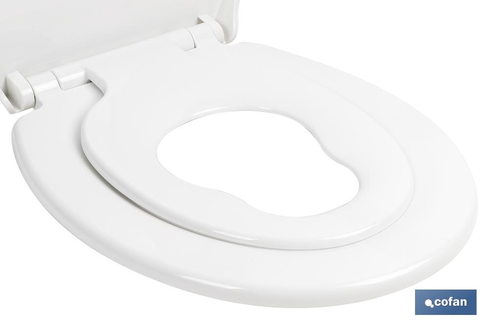 Tapa de WC familiar oval | Material: polipropileno | Cierre lento y silencioso - Cofan