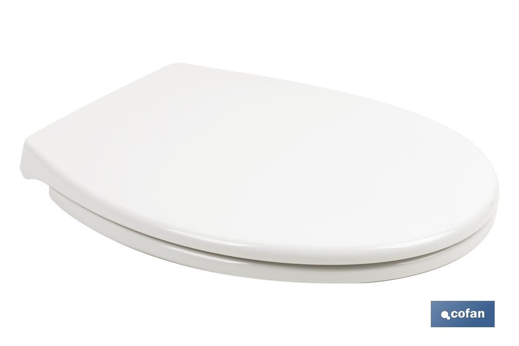 Abattant de WC familial ovale | Matériau : polypropylène | Fermeture lente et silencieuse - Cofan