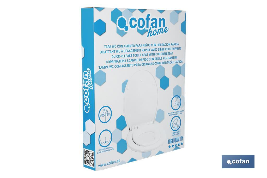 Copriwater familiare ovale | Materiale: polipropilene | Chiusura lenta e silenziosa - Cofan