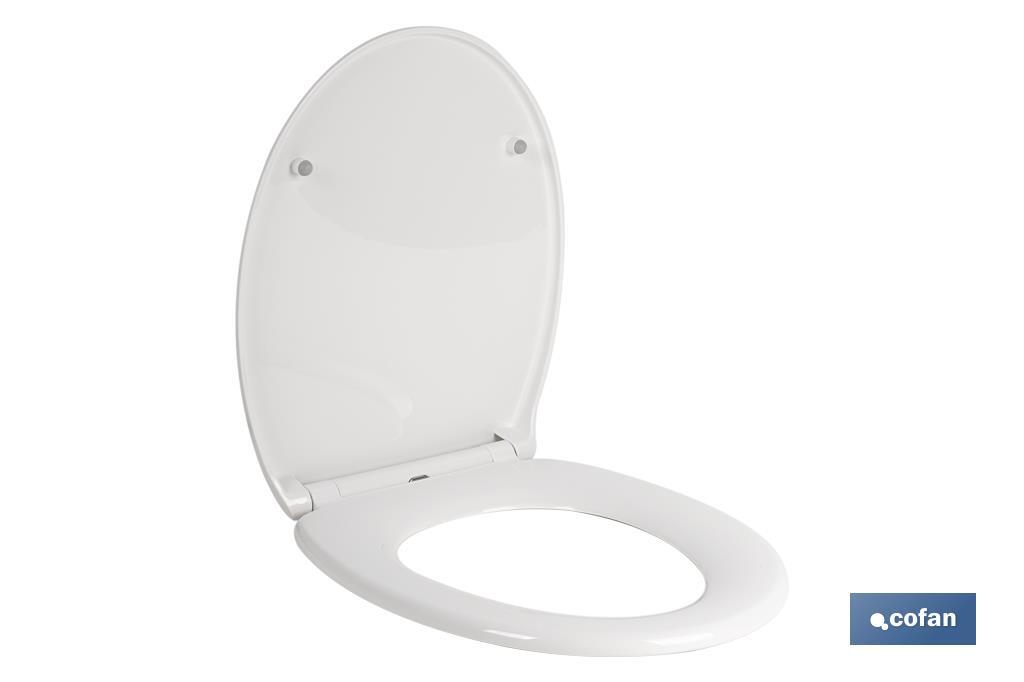 Toilet seat | With quick release button | Oval shape | Material: polypropylene | Soft and noiseless close - Cofan