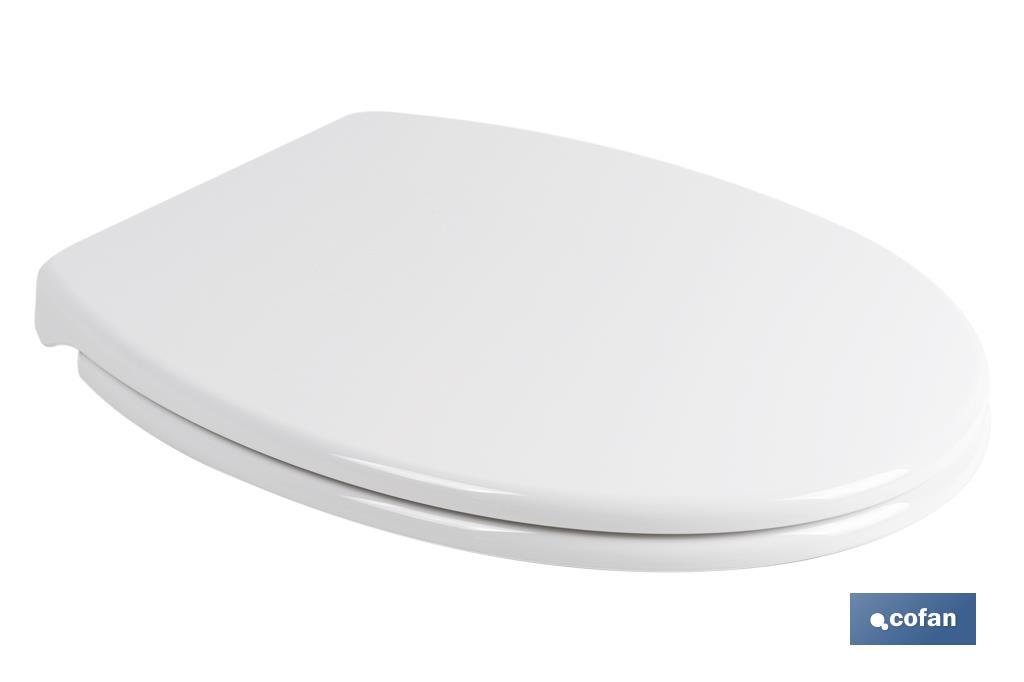 Toilet seat | With quick release button | Oval shape | Material: polypropylene | Soft and noiseless close - Cofan