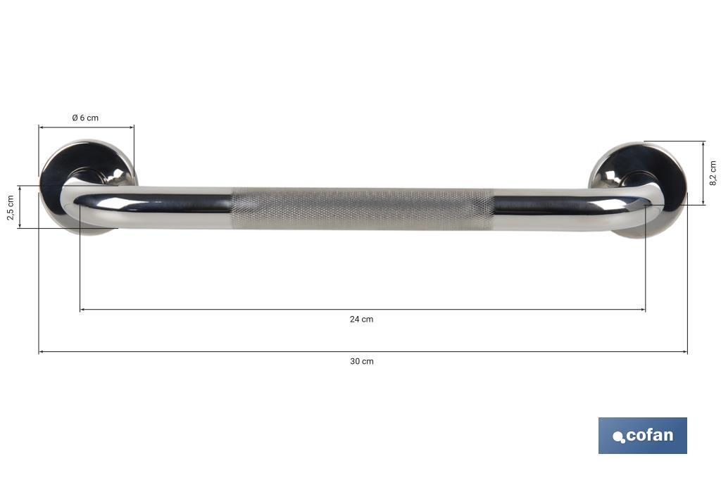 Barra de Apoyo Antideslizante Recta | Material: Acero Inoxidable 304 | Diferentes Medidas - Cofan