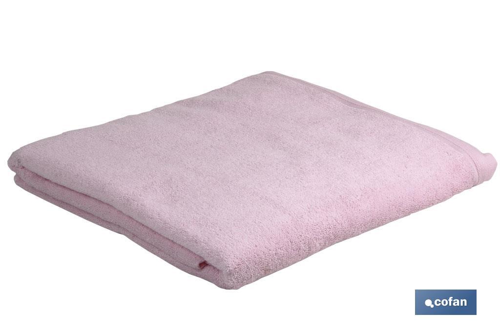Set of 3 light-pink bath towels with 580g/m2 | Flor range | Set of bath towels made of 100% cotton - Cofan