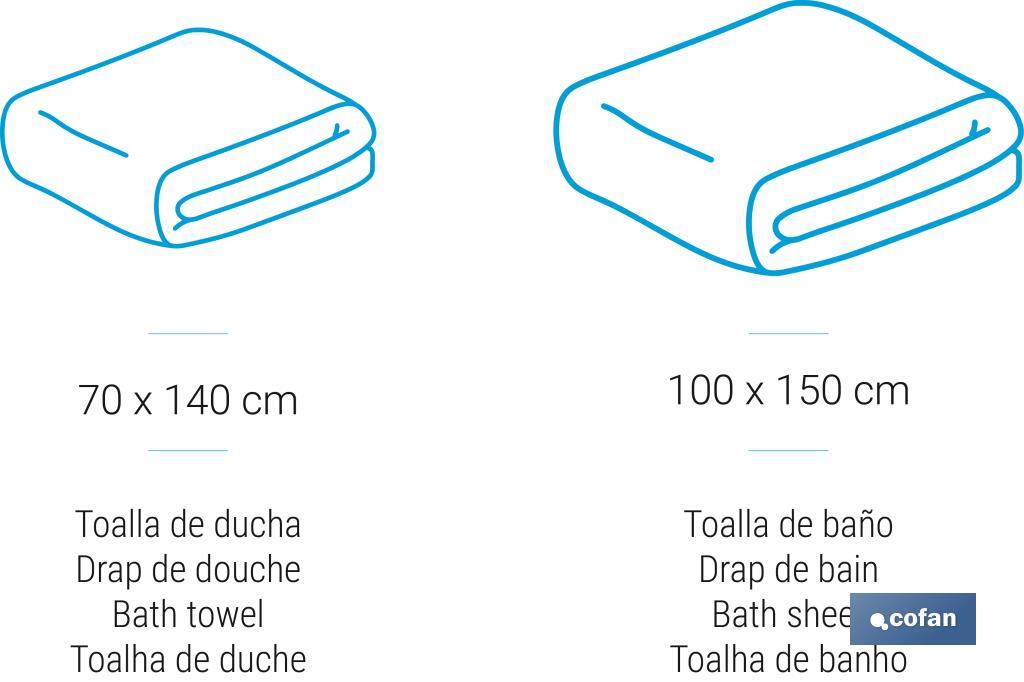 Juego de 2 toallas de color nature con 600 g/m2 | Gama Inspiración | Set de toallas 95 % de algodón y 5 % de lino - Cofan