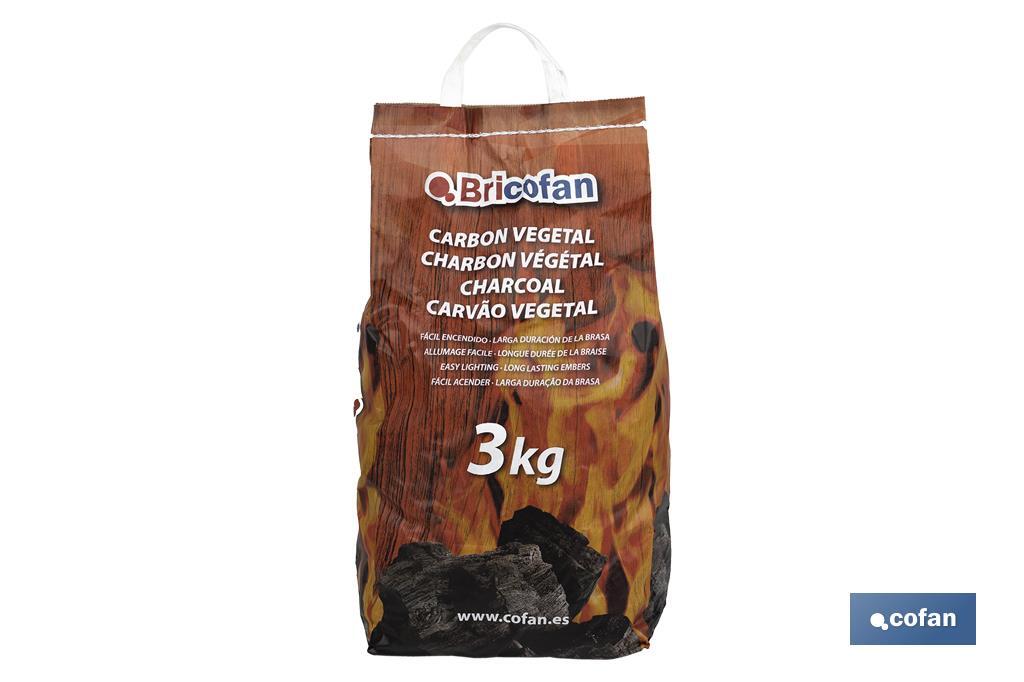 Bolsa con asas de Carbón vegetal | Peso 3 kg | Alto rendimiento - Cofan
