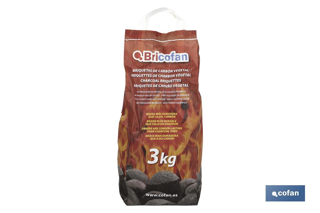 3kg Charcoal briquettes - Cofan