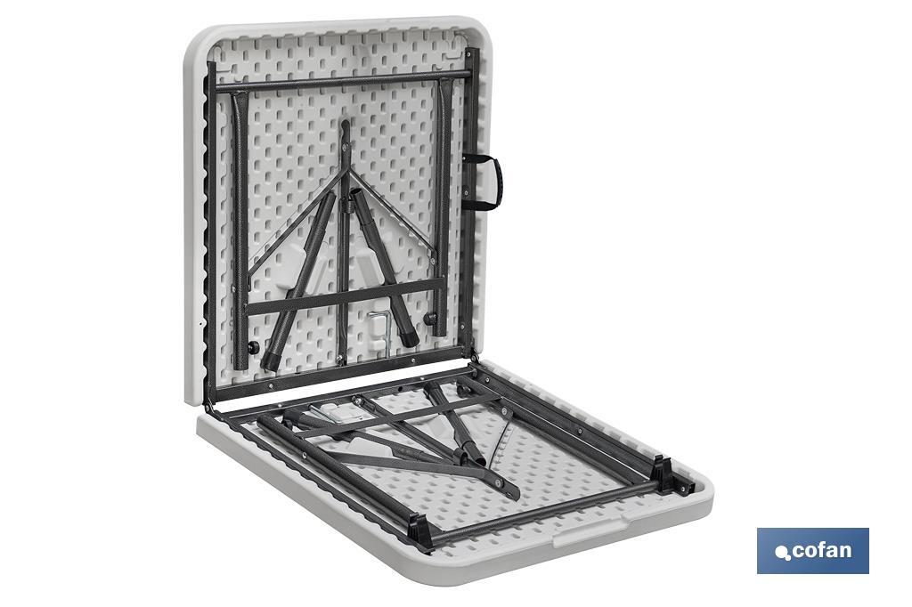Folding rectangular table | White | Dimensions unfolded: 122 x 60 x 74cm - Cofan
